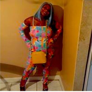 Brand New Never Worn Multicolor Off the Shoulder Jumpsuit Juniors’ Size L